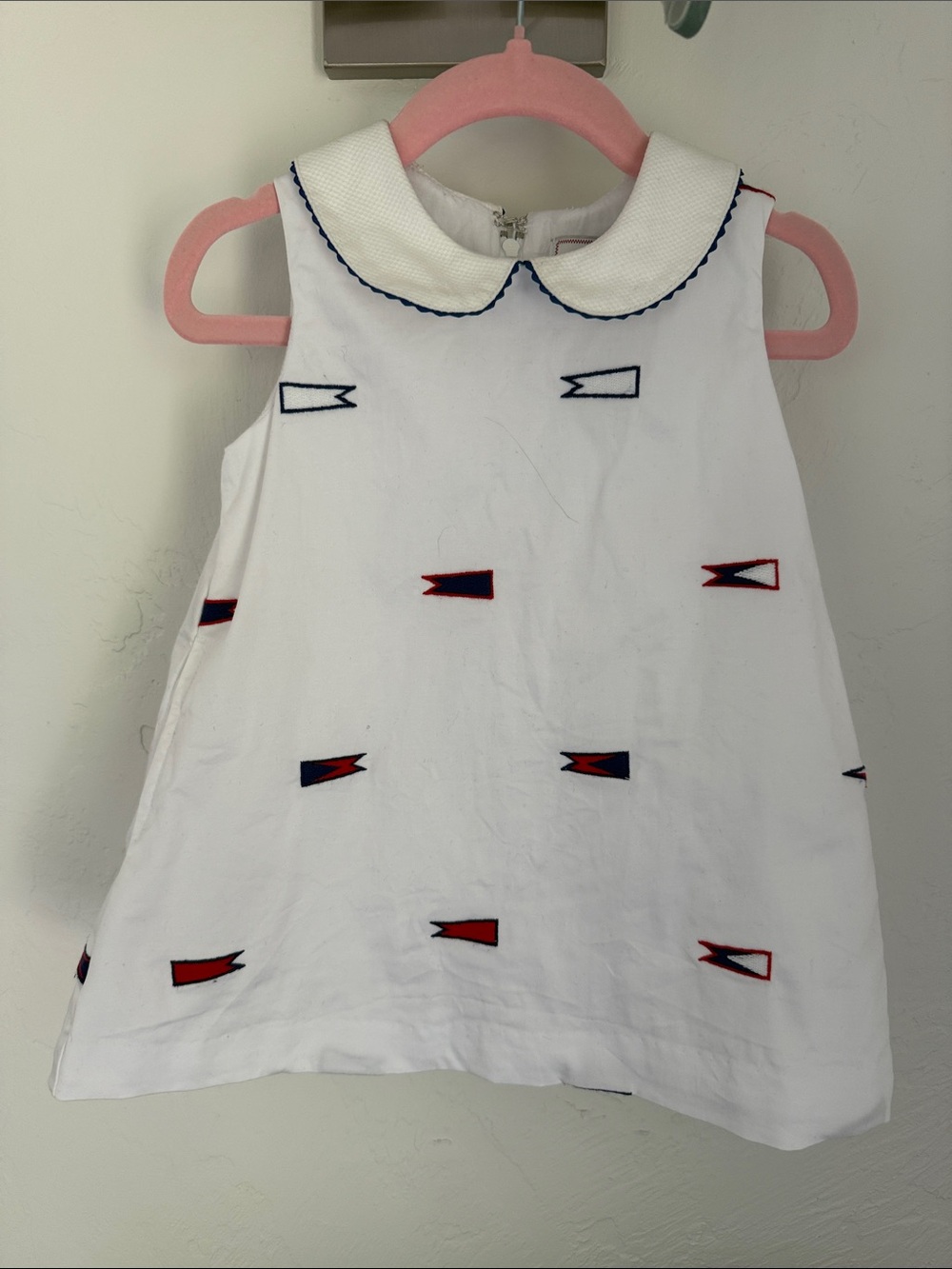 Classic Prep Maddie Dress - Bright White Burgee Embroidery